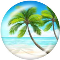 20MM seaside Print glass snaps buttons  Beach Ocean