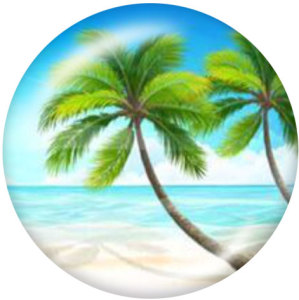 20MM seaside Print glass snaps buttons  Beach Ocean