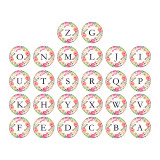 20MM Alphabet snap button 26 words glass  interchangable snaps jewelry
