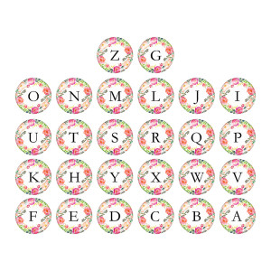 20MM Alphabet snap button 26 words glass  interchangable snaps jewelry