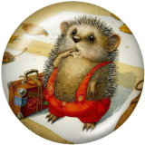 20MM hedgehog Print glass snaps buttons