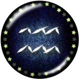 20MM Birthstone 12 constellations glass snap bottom