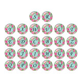20MM Alphabet snap button 26 words glass  interchangable snaps jewelry