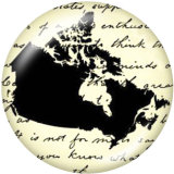 20MM Map Print glass snaps buttons