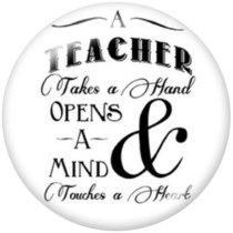 20MM teacher Print glass snaps buttons