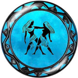20MM Birthstone 12 constellations glass snap bottom
