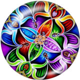 20MM decorative pattern Print glass snaps buttons