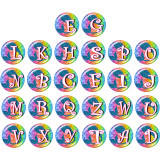 20MM Alphabet snap button 26 words glass  interchangable snaps jewelry