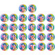 20MM Alphabet snap button 26 words glass  interchangable snaps jewelry