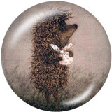 20MM hedgehog Print glass snaps buttons
