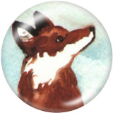 20MM fox Print glass snaps buttons