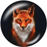 20MM fox Print glass snaps buttons