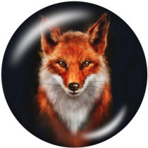 20MM fox Print glass snaps buttons