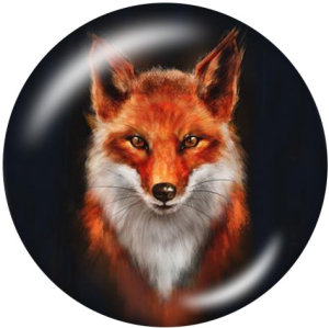 20MM fox Print glass snaps buttons