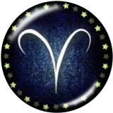 20MM Birthstone 12 constellations glass snap bottom