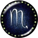 20MM Birthstone 12 constellations glass snap bottom