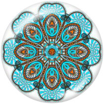 20MM decorative pattern Print glass snaps buttons