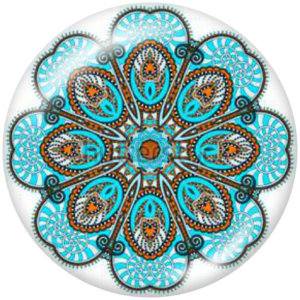 20MM decorative pattern Print glass snaps buttons