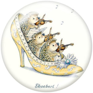 20MM hedgehog Print glass snaps buttons