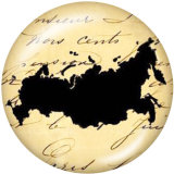 20MM Map Print glass snaps buttons