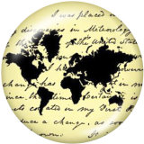 20MM Map Print glass snaps buttons