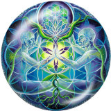 20MM decorative pattern Print glass snaps buttons