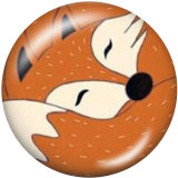 20MM fox Print glass snaps buttons