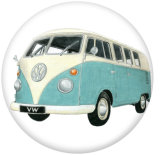 20MM School Bus car Print glass snaps buttons