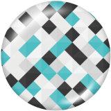 20MM Checkerboard element Print glass snaps buttons