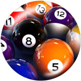 20MM snooker Print glass snaps buttons
