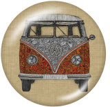 20MM School Bus car Print glass snaps buttons