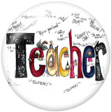 20MM teacher Print glass snaps buttons