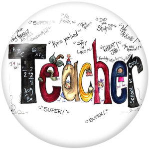 20MM teacher Print glass snaps buttons