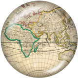 20MM Map Print glass snaps buttons