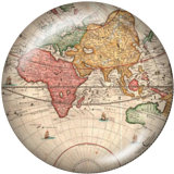 20MM Map Print glass snaps buttons