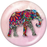 20MM elephant Print glass snaps buttons