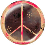 20MM Anti war symbol Print glass snaps buttons