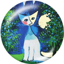20MM cat Print glass snaps buttons