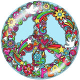20MM Anti war symbol Print glass snaps buttons
