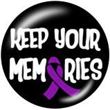 20MM pink Ribbon hope Print glass snaps buttons
