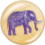 20MM elephant Print glass snaps buttons