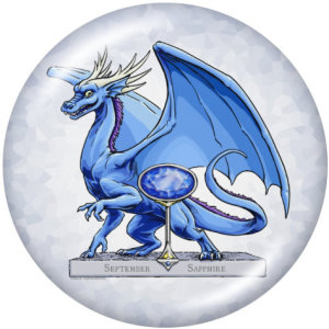 20MM  Dragon Birthstone 12 constellations glass snap bottom