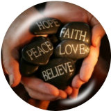 20MM love Print glass snaps buttons