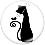 20MM cat Print glass snaps buttons