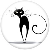 20MM cat Print glass snaps buttons