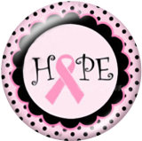 20MM pink Ribbon hope Print glass snaps buttons