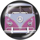 20MM School Bus car Print glass snaps buttons