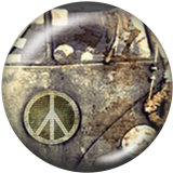 20MM School Bus car Print glass snaps buttons