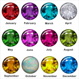 20MM snap Birthstone glass snap bottom