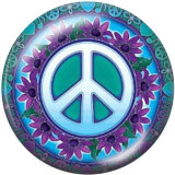 20MM Anti war symbol Print glass snaps buttons